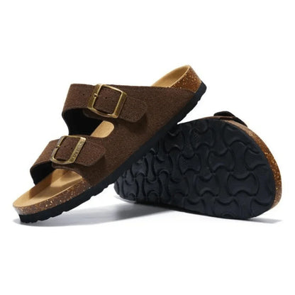 NUVRA Siena – Cork Double-Strap Sandal